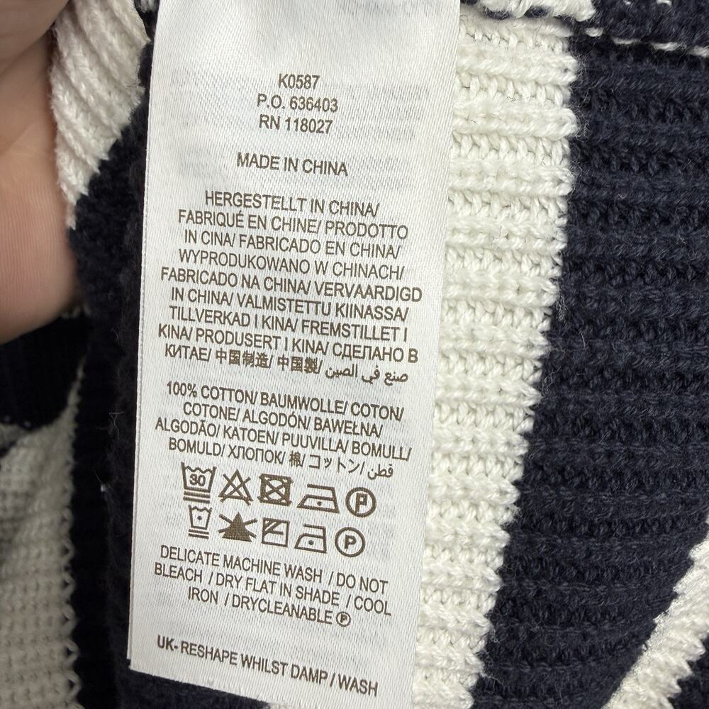 Boden Crewneck Sweater US Size 6 Cotton Ribbed Blue Striped Jumper Nautical Prep - Picture 9 of 10